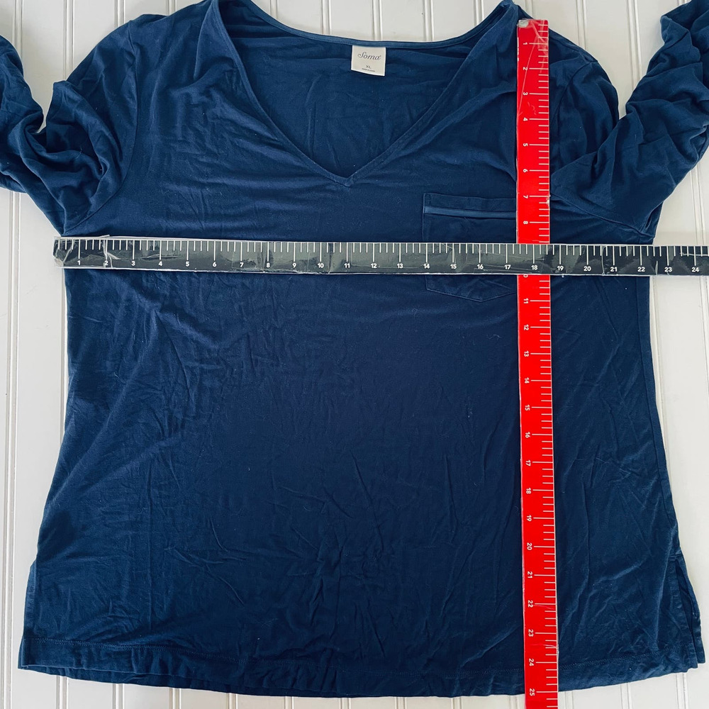 Soma Size XL SOFT V Neck Navy Top - Picture 8 of 10